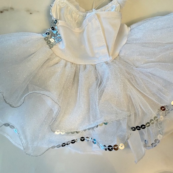Build-A-Bear Workshop White Sequin Tutu Dress Faux Fur Trim Winter Reindeer 2014 - Picture 8 of 11